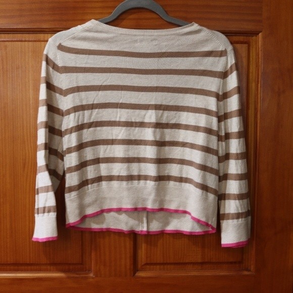 Old Navy Striped Cropped Cardigan Preppy Sweater XL Cozy Casual Top - Picture 3 of 13